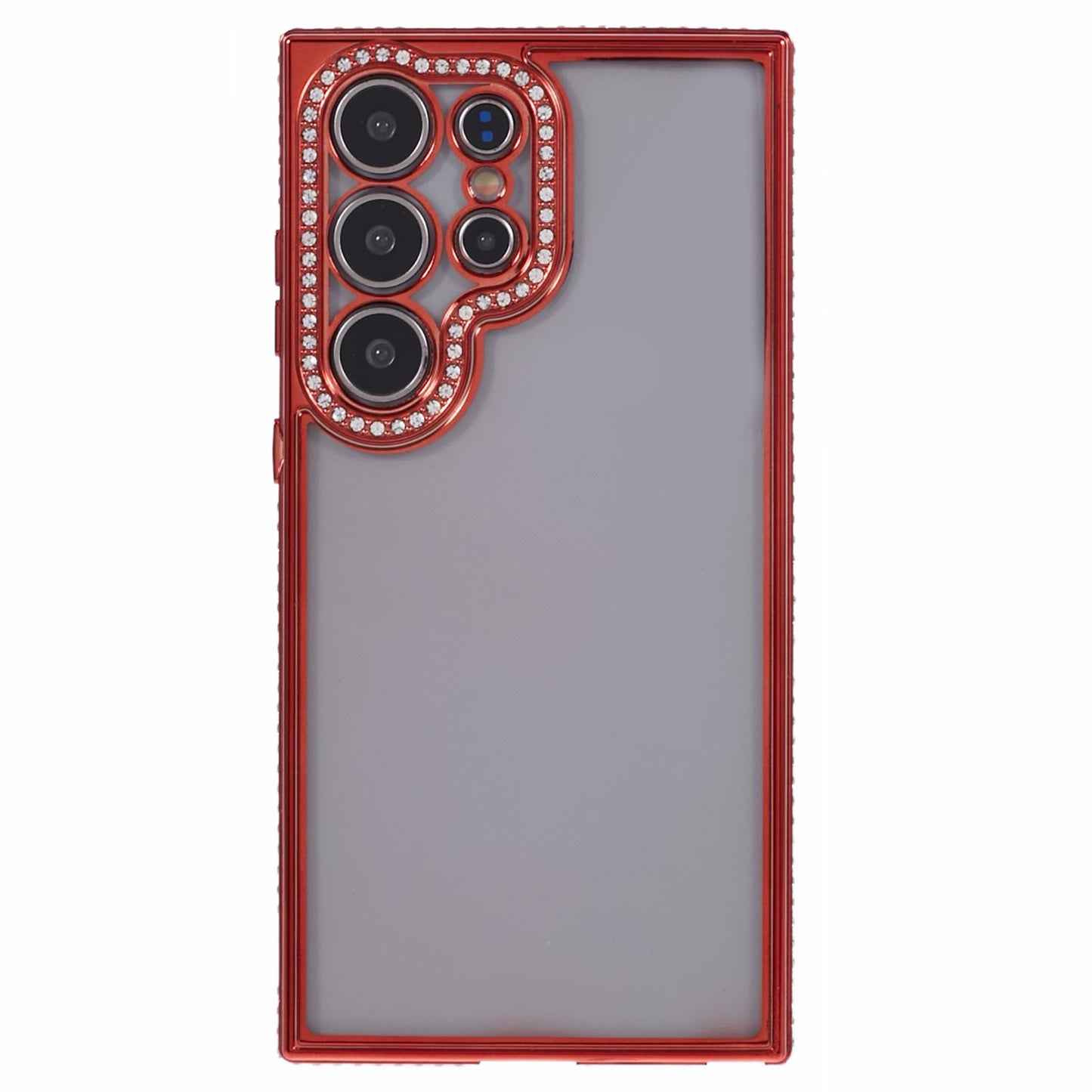For Samsung Galaxy S24 Ultra TPU Case Rhinestones Decor Phone Protective Cover - Red