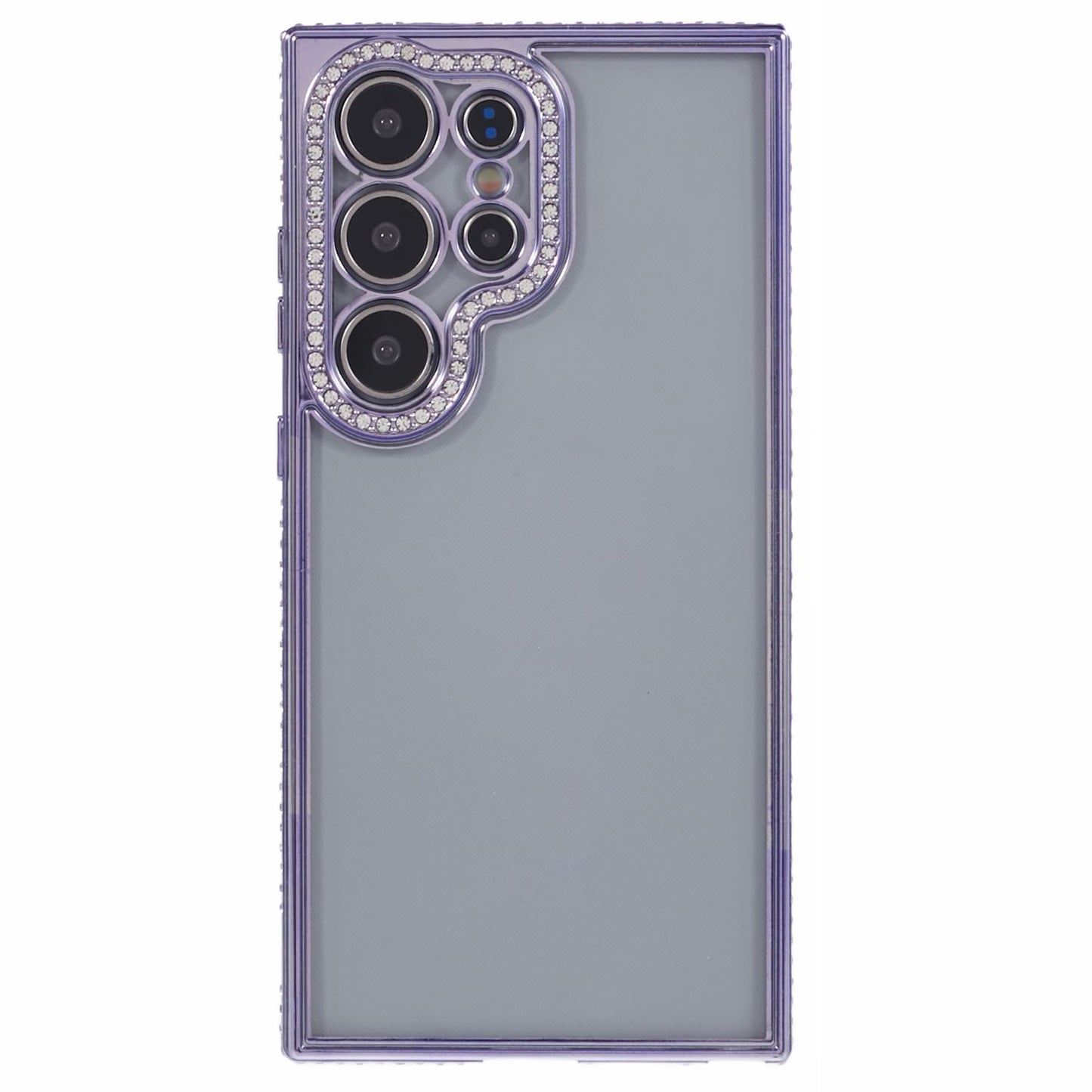 For Samsung Galaxy S24 Ultra TPU Case Rhinestones Decor Phone Protective Cover - Dark Purple