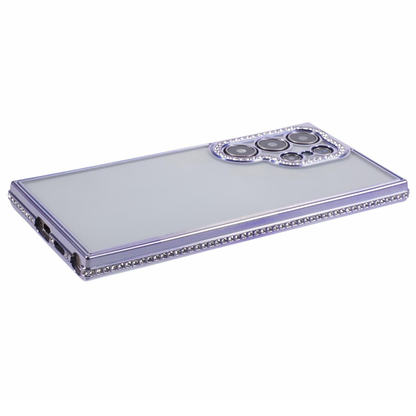 For Samsung Galaxy S24 Ultra TPU Case Rhinestones Decor Phone Protective Cover - Dark Purple