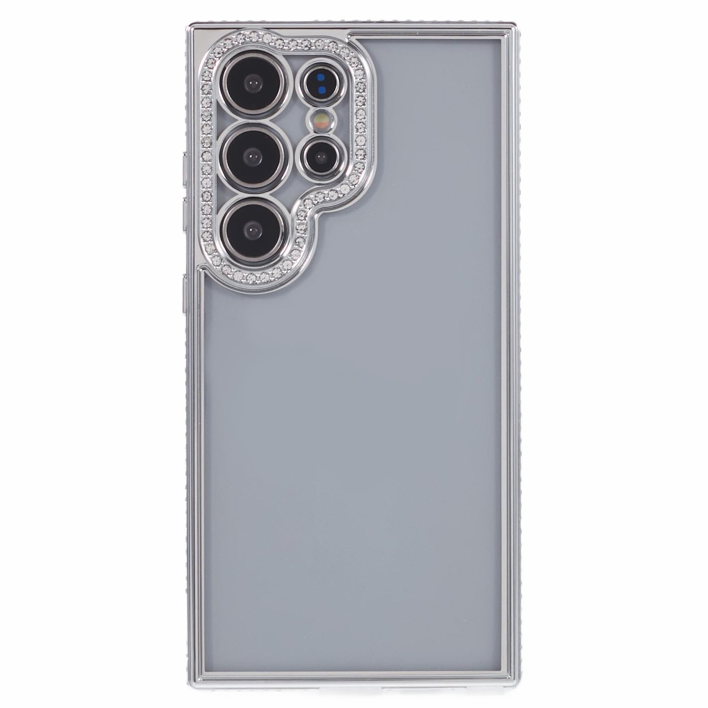 For Samsung Galaxy S24 Ultra TPU Case Rhinestones Decor Phone Protective Cover - Silver