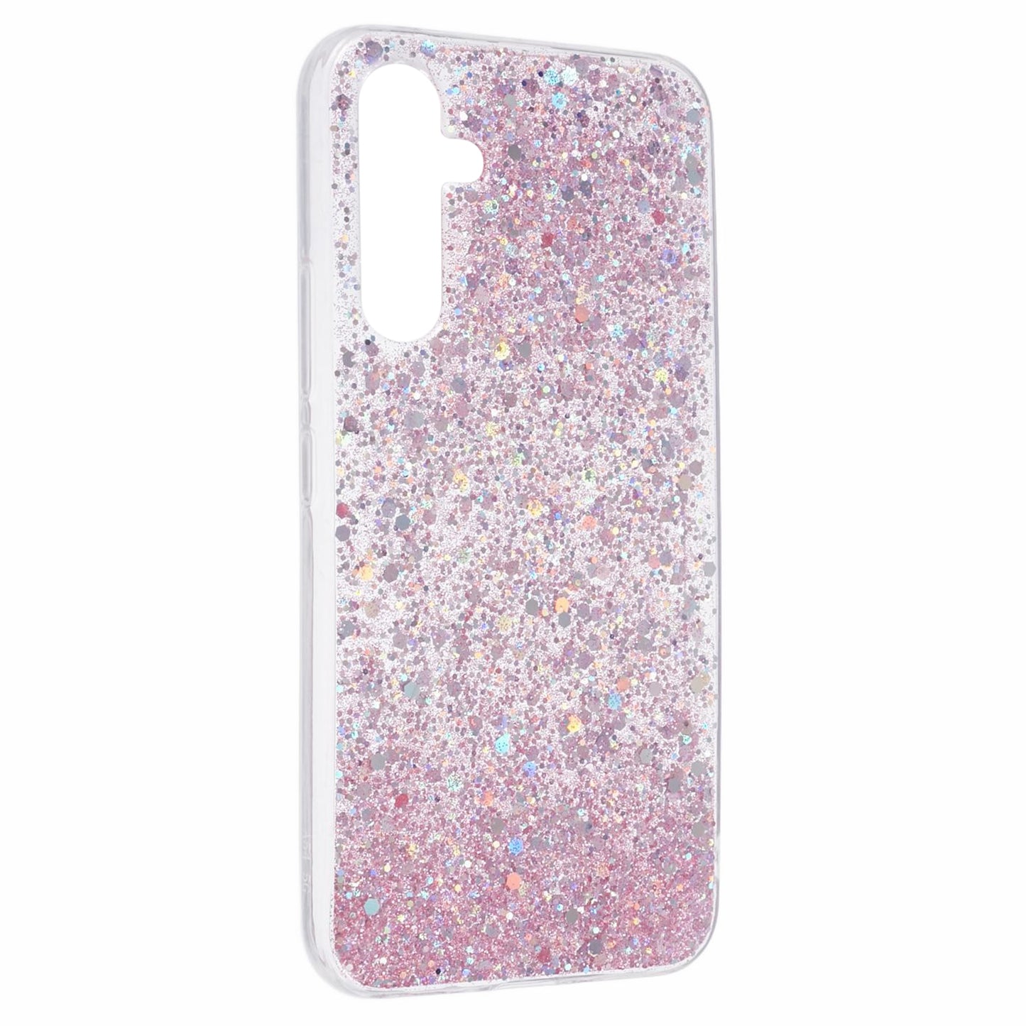 For Samsung Galaxy A25 5G (Global) (161.0 x 76.5 x 8.3mm) Case Soft TPU Glittery Mobile Phone Cover - Pink