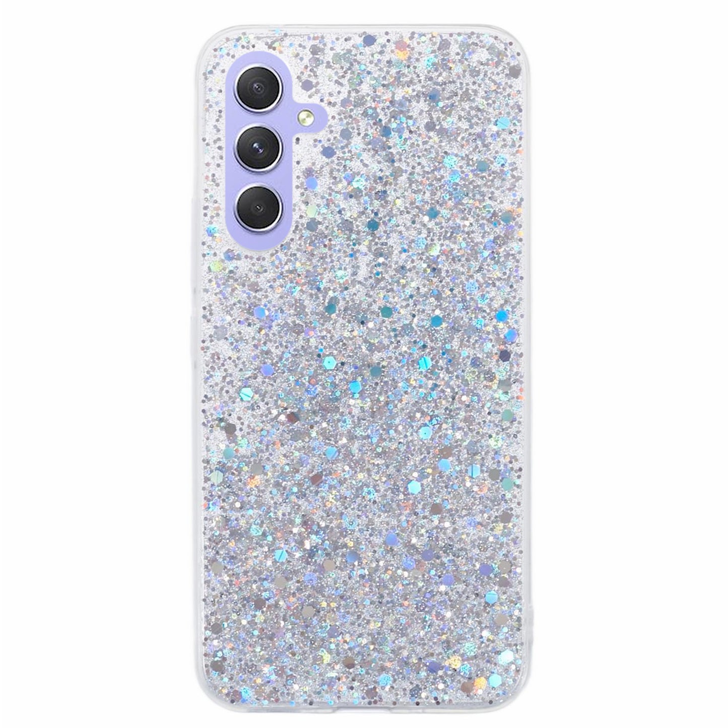 For Samsung Galaxy A25 5G (Global) (161.0 x 76.5 x 8.3mm) Case Soft TPU Glittery Mobile Phone Cover - Silver