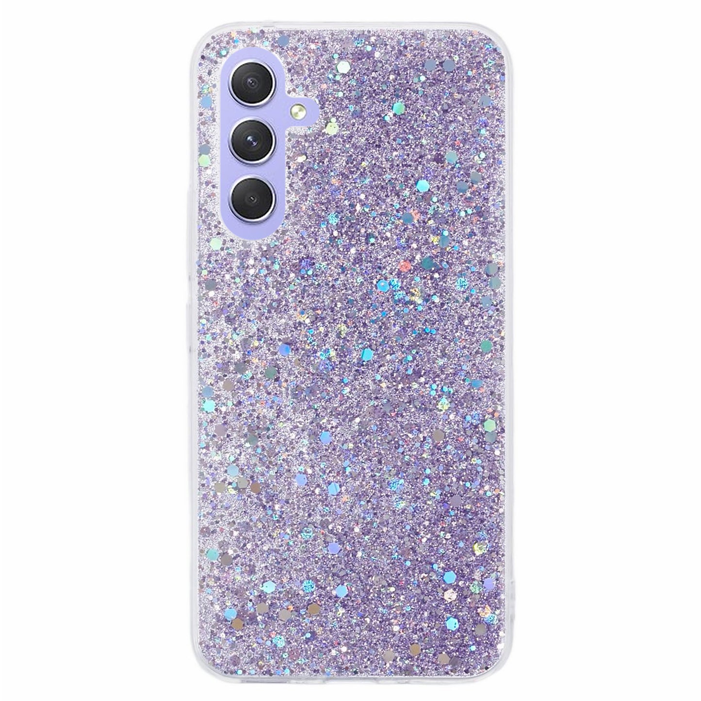 For Samsung Galaxy A25 5G (Global) (161.0 x 76.5 x 8.3mm) Case Soft TPU Glittery Mobile Phone Cover - Purple