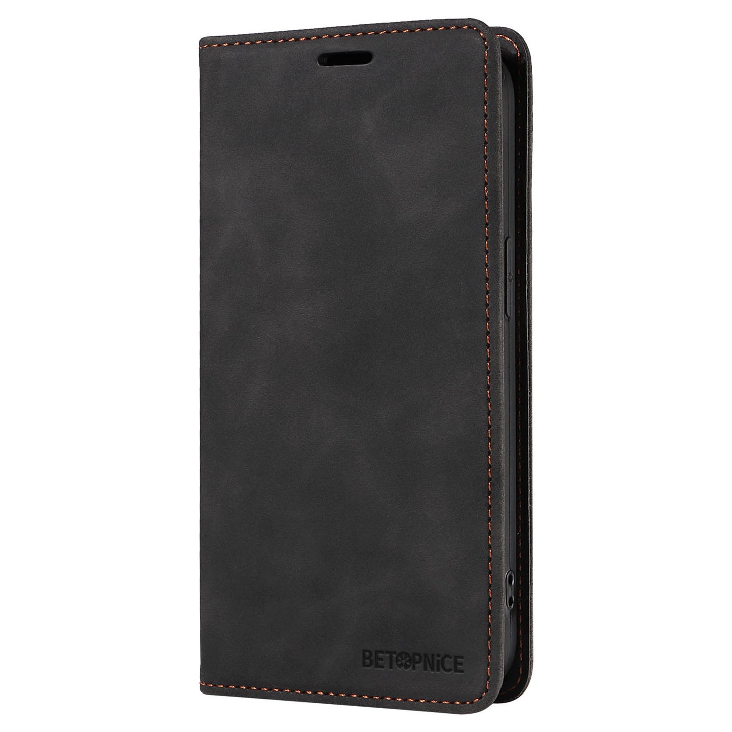 BETOPNICE 003 For Samsung Galaxy M55 5G Case Magnetic Closing Leather Cover RFID Blocking Wallet - Black