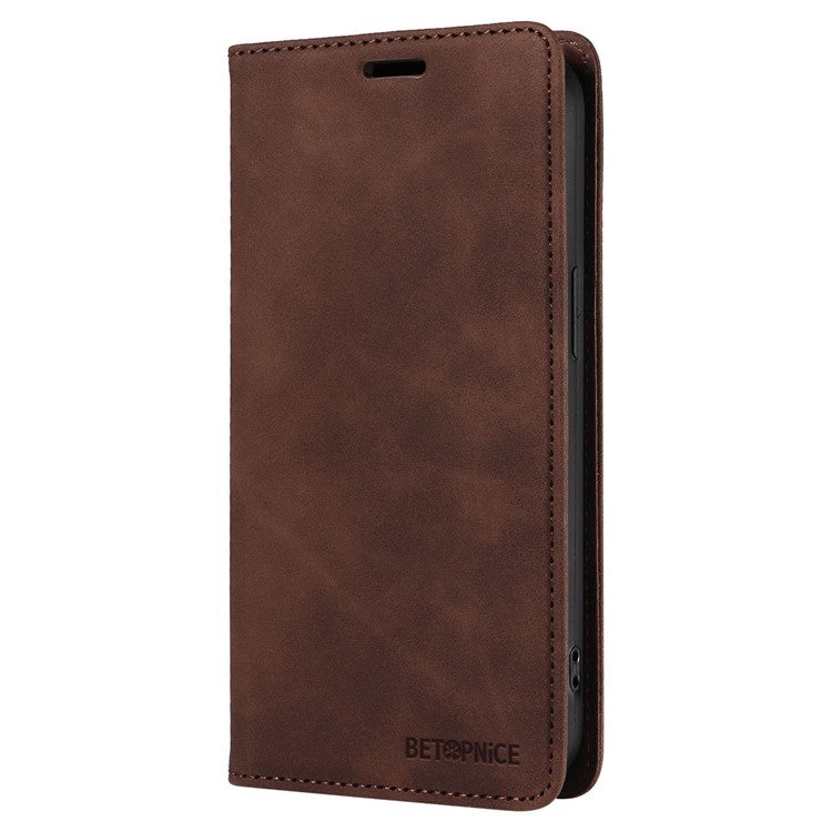 BETOPNICE 003 For Samsung Galaxy M55 5G / C55 5G / F55 5G Case Magnetic Closing Leather Cover RFID Blocking Wallet - Brown