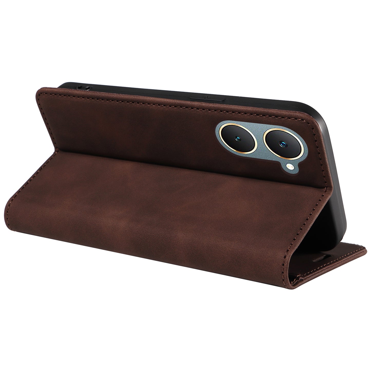BETOPNICE 003 For vivo Y03 Case RFID Blocking Wallet Leather Flip Phone Cover - Brown