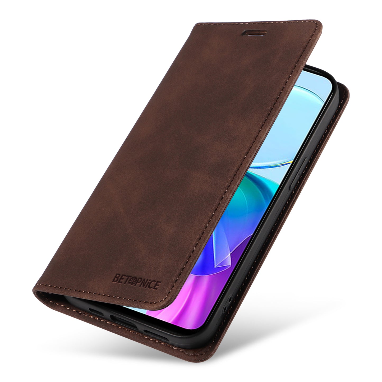 BETOPNICE 003 For vivo Y03 Case RFID Blocking Wallet Leather Flip Phone Cover - Brown