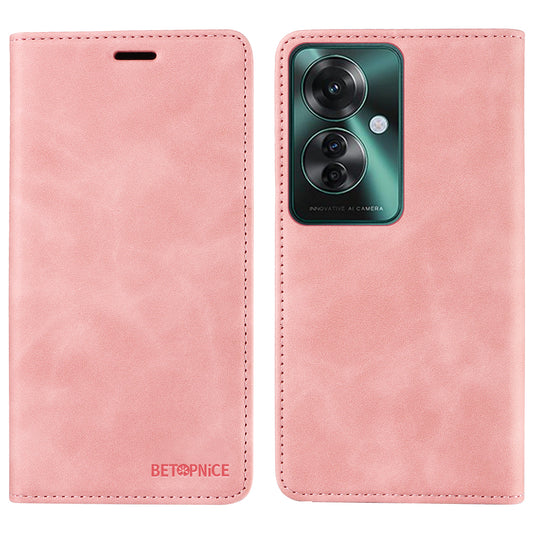 BETOPNICE 003 For Oppo Reno11 F 5G / F25 Pro 5G Case RFID Blocking Leather+TPU Wallet Phone Protector - Pink