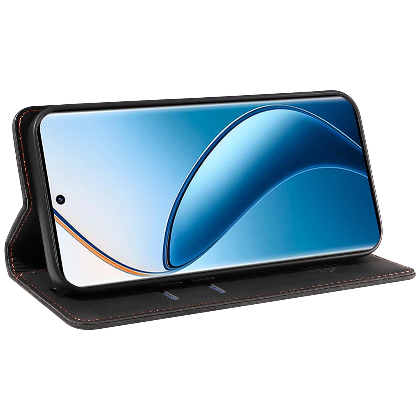 BETOPNICE 003 For Realme 12 Pro+ 5G / 12 Pro 5G Case PU+TPU Phone Protective Cover RFID Blocking Wallet - Black