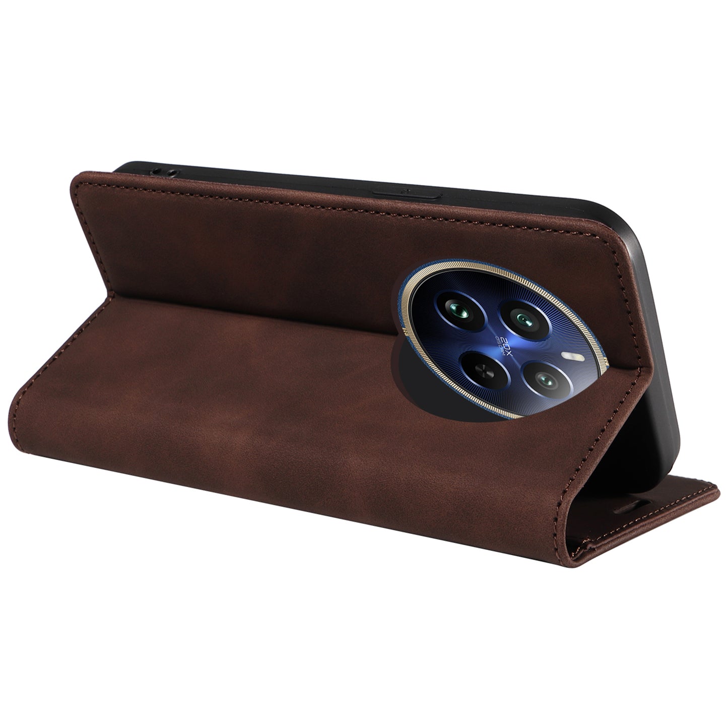 BETOPNICE 003 For Realme 12 Pro+ 5G / 12 Pro 5G Case PU+TPU Phone Protective Cover RFID Blocking Wallet - Brown