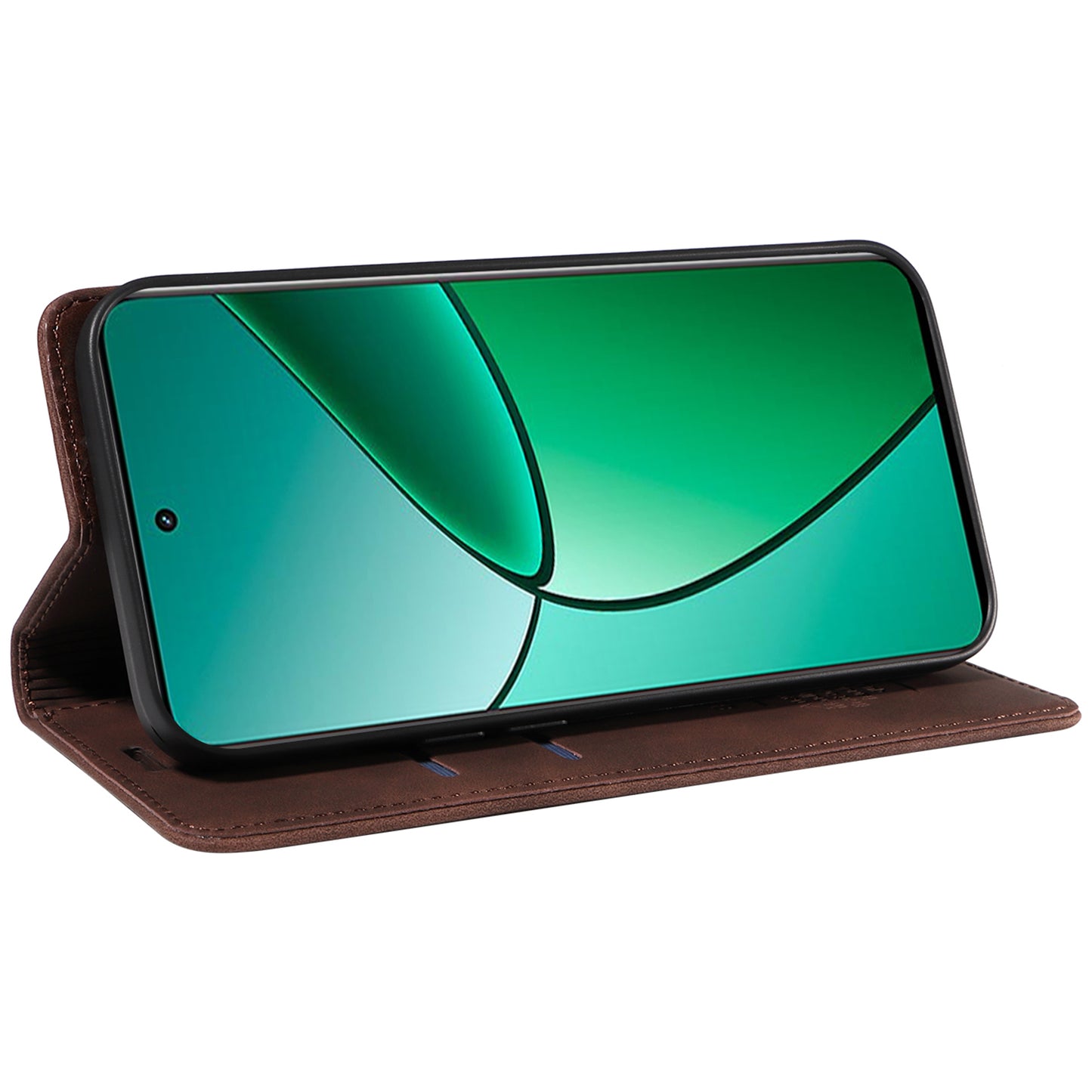 BETOPNICE 003 For Realme 12+ 5G / Narzo 70 Pro 5G Magnetic Case Card Slots RFID Blocking Phone Cover - Brown