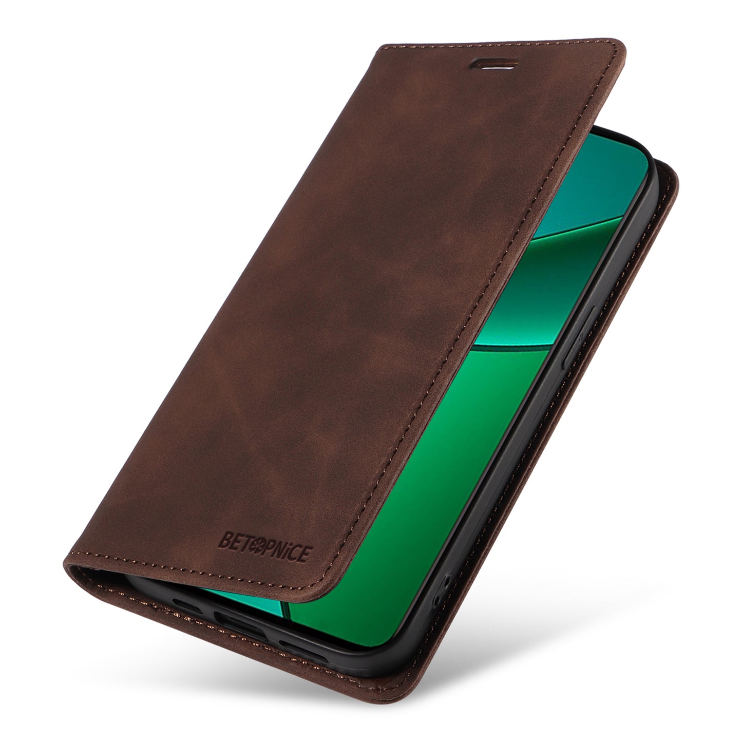 BETOPNICE 003 For Realme 12+ 5G / Narzo 70 Pro 5G Magnetic Case Card Slots RFID Blocking Phone Cover - Brown
