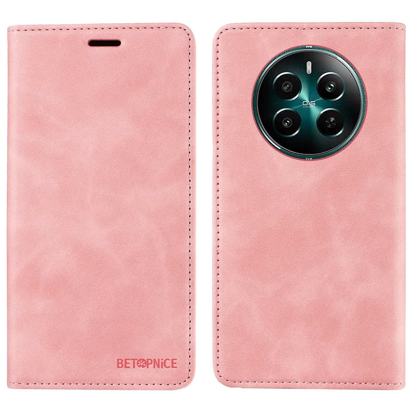 BETOPNICE 003 For Realme 12+ 5G / Narzo 70 Pro 5G Magnetic Case Card Slots RFID Blocking Phone Cover - Pink