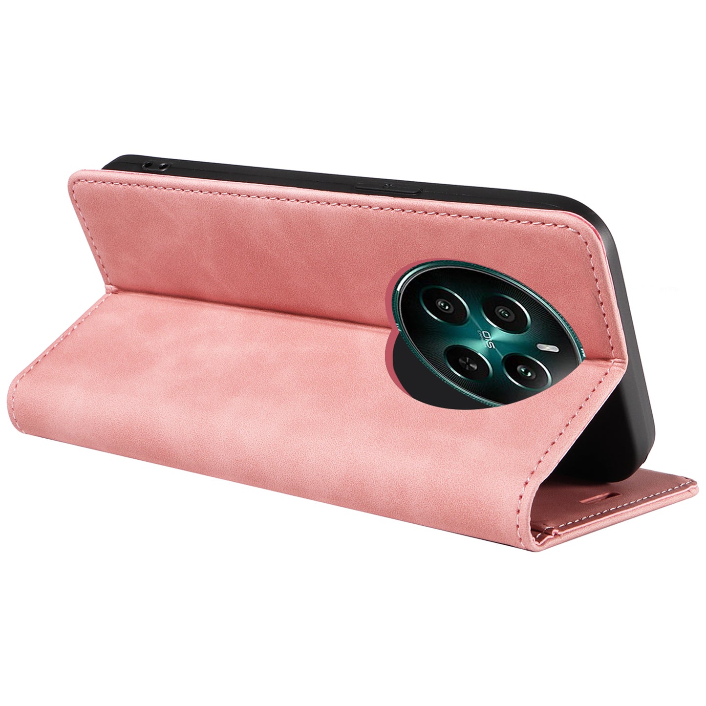 BETOPNICE 003 For Realme 12+ 5G / Narzo 70 Pro 5G Magnetic Case Card Slots RFID Blocking Phone Cover - Pink