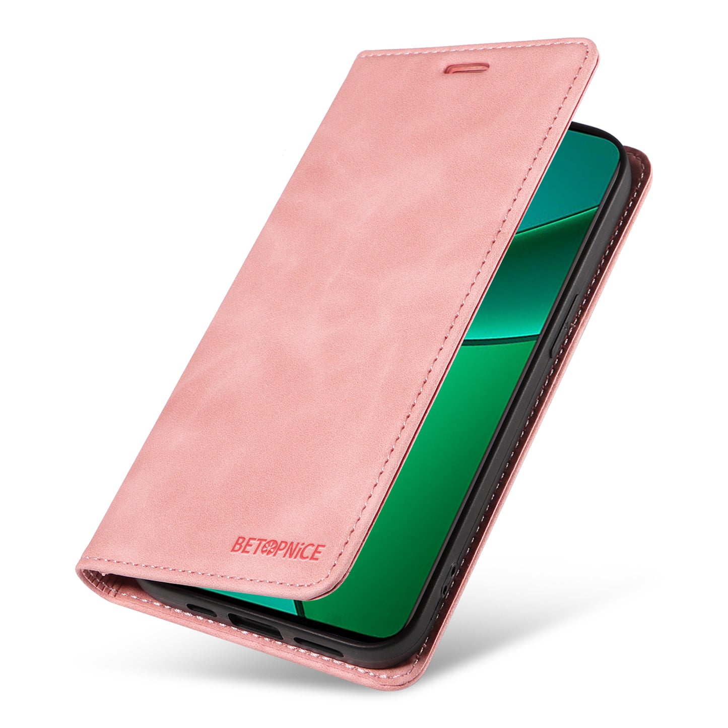 BETOPNICE 003 For Realme 12+ 5G / Narzo 70 Pro 5G Magnetic Case Card Slots RFID Blocking Phone Cover - Pink