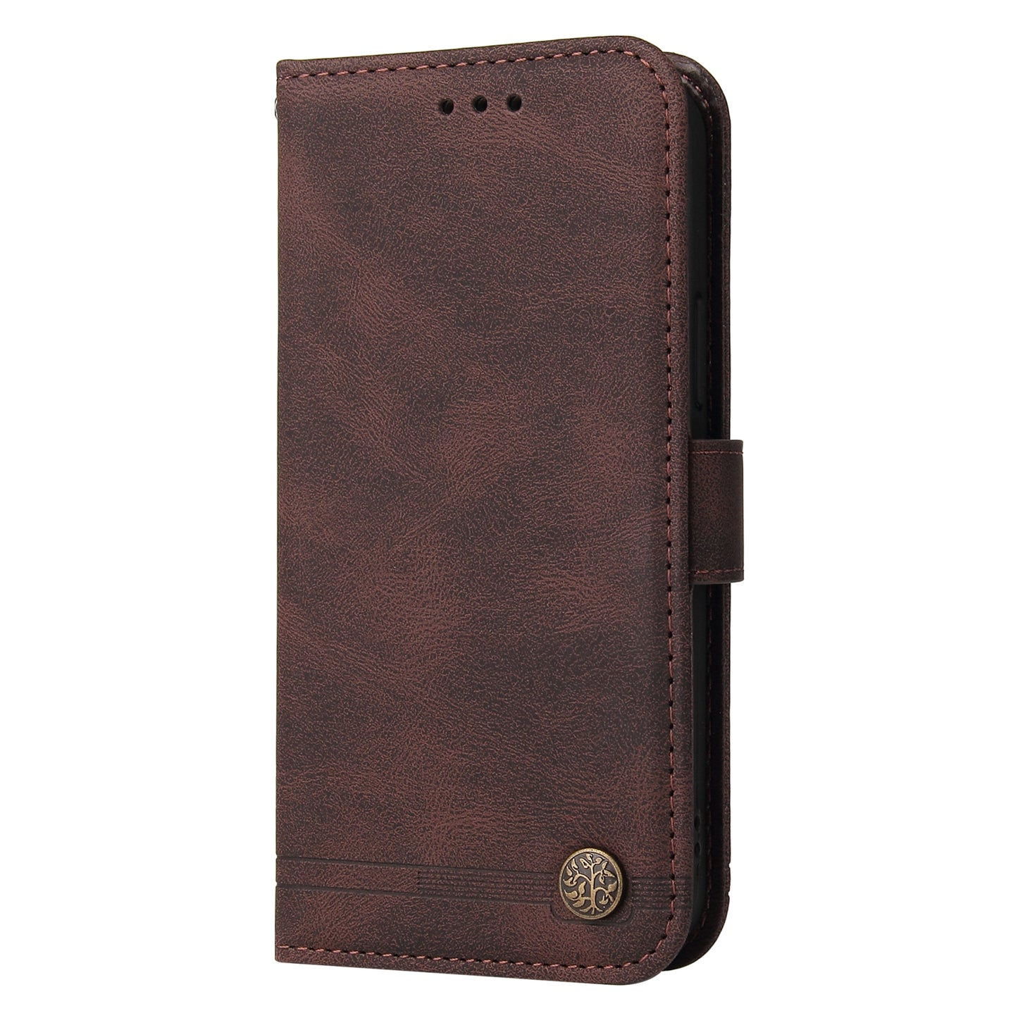 For Oppo A3 Pro 5G Magnetic Case Skin-touch Touch Stand Phone Cover - Brown