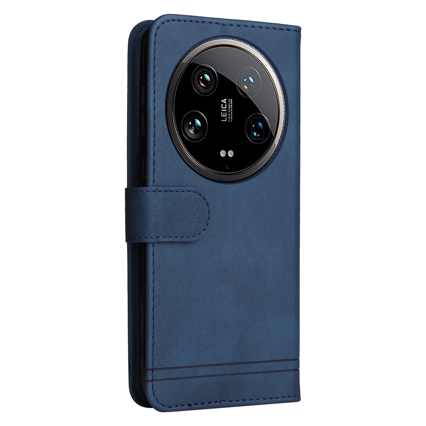 For Xiaomi 14 Ultra Phone Case Flip Leather+TPU Cover with Magnetic Clasp - Blue