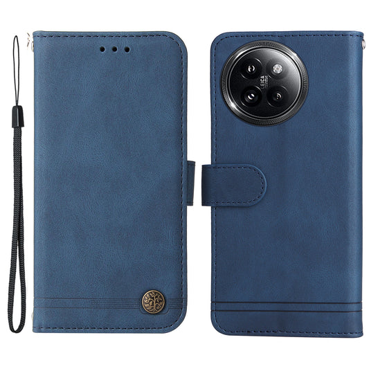 For Xiaomi Civi 4 Pro 5G Case Skin-touch Leather Wallet Flip Phone Cover - Blue