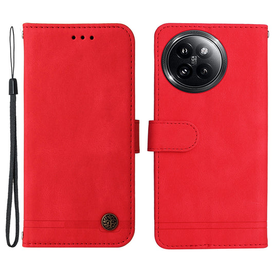 For Xiaomi Civi 4 Pro 5G Case Skin-touch Leather Wallet Flip Phone Cover - Red