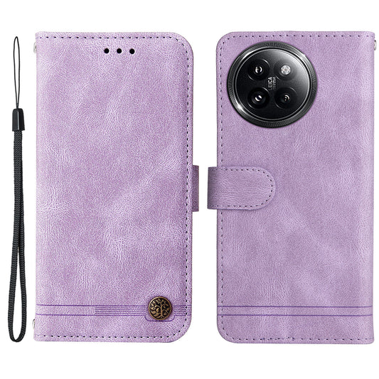 For Xiaomi Civi 4 Pro 5G Case Skin-touch Leather Wallet Flip Phone Cover - Purple