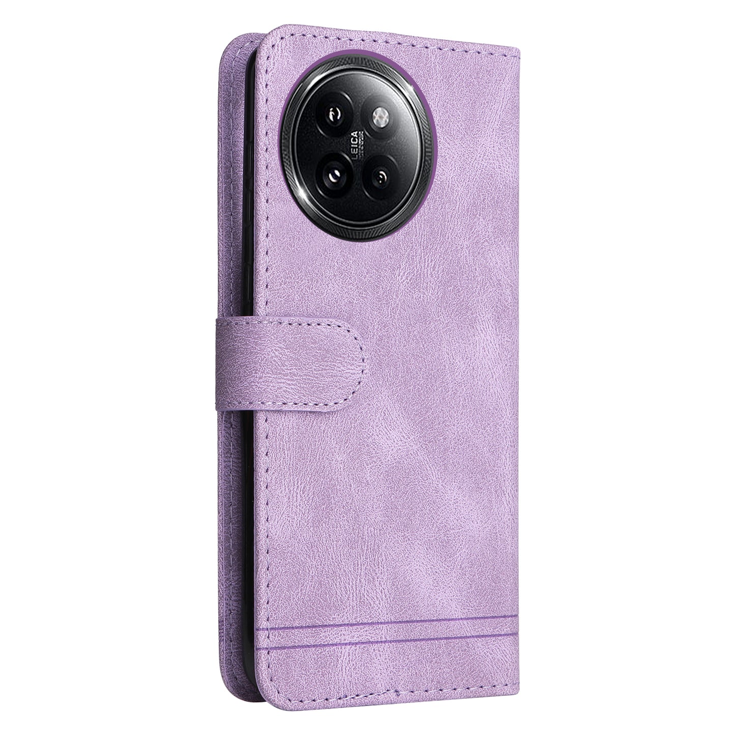 For Xiaomi Civi 4 Pro 5G Case Skin-touch Leather Wallet Flip Phone Cover - Purple