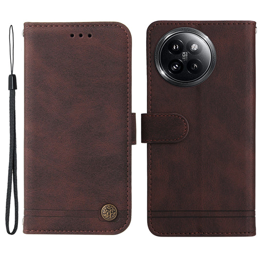 For Xiaomi Civi 4 Pro 5G Case Skin-touch Leather Wallet Flip Phone Cover - Brown