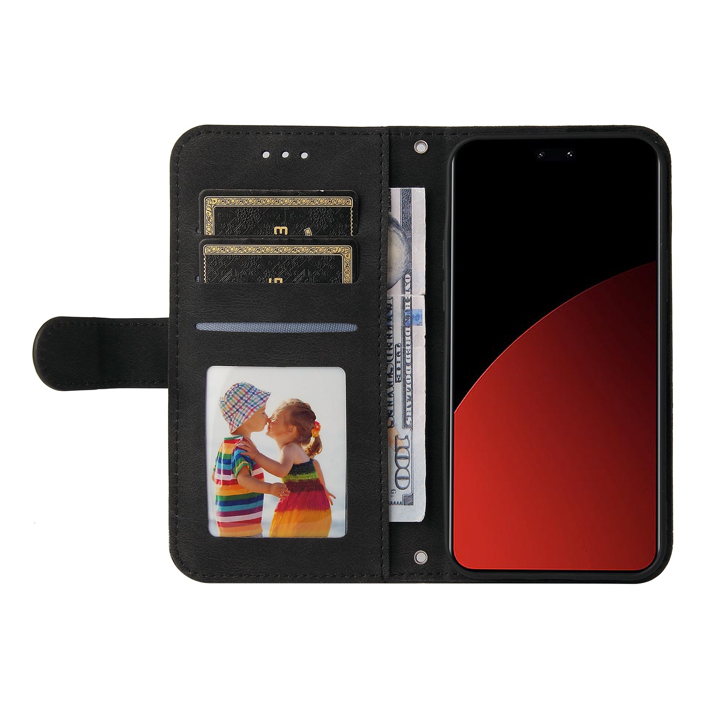 For Xiaomi Civi 4 Pro 5G Case Skin-touch Leather Wallet Flip Phone Cover - Black