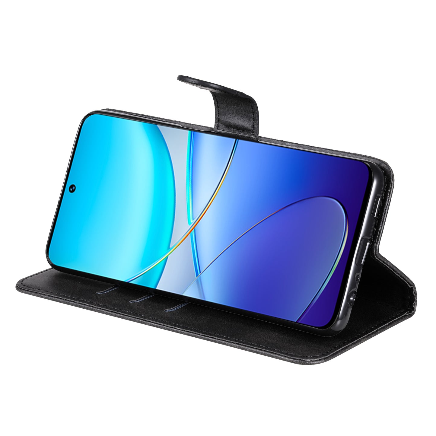 For vivo Y100 5G (Indonesia) / Y200e 5G / T3 5G / V30 Lite 4G Case Zipper Wallet Leather Phone Cover - Black