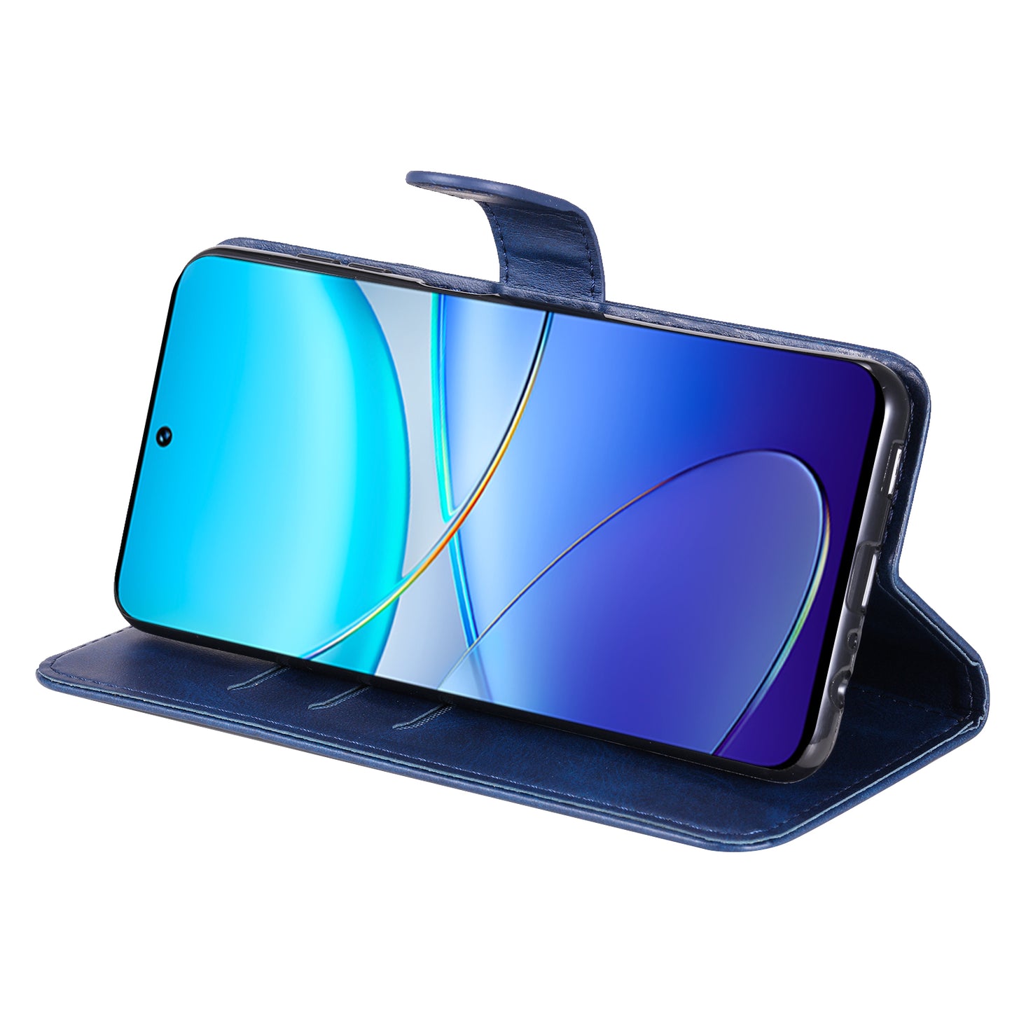 For vivo Y100 5G (Indonesia) / Y200e 5G / T3 5G / V30 Lite 4G Case Zipper Wallet Leather Phone Cover - Blue