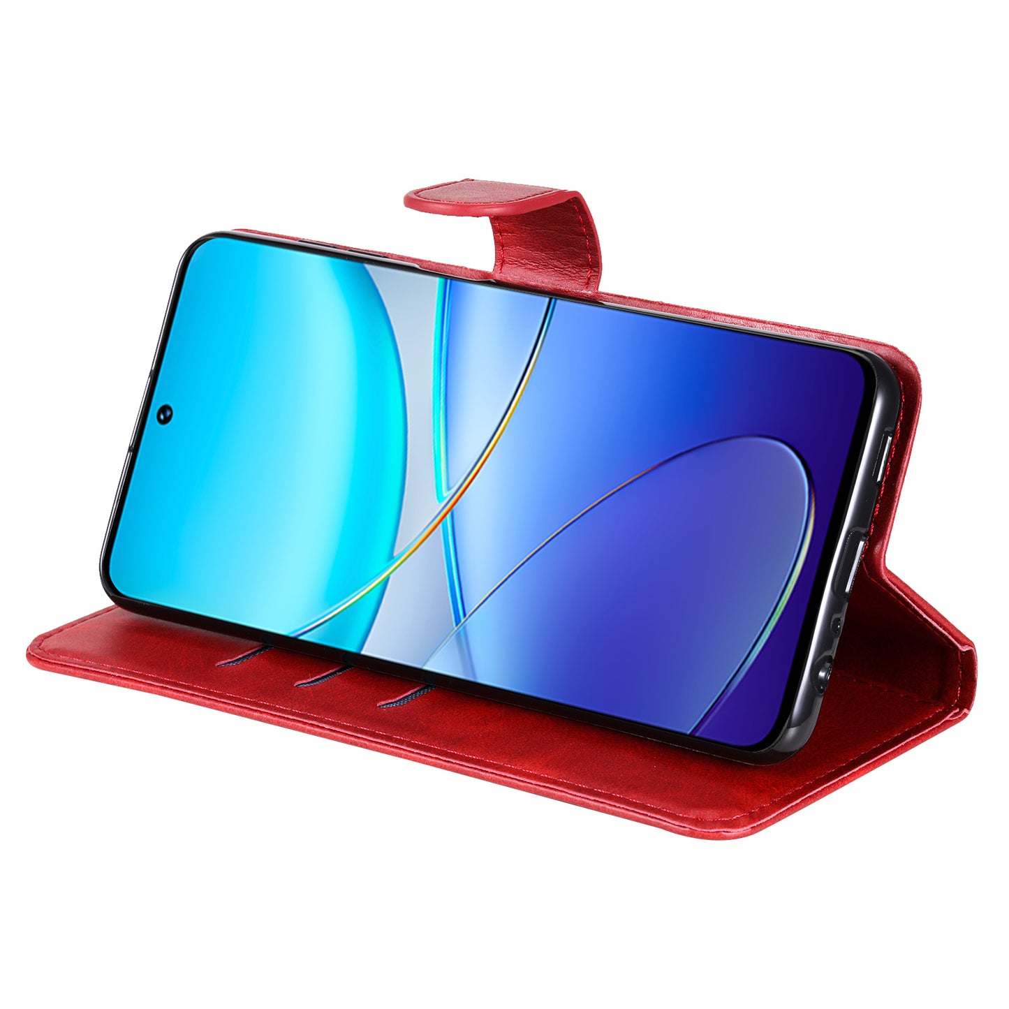 For vivo Y100 5G (Indonesia) / Y200e 5G / T3 5G / V30 Lite 4G Case Zipper Wallet Leather Phone Cover - Red