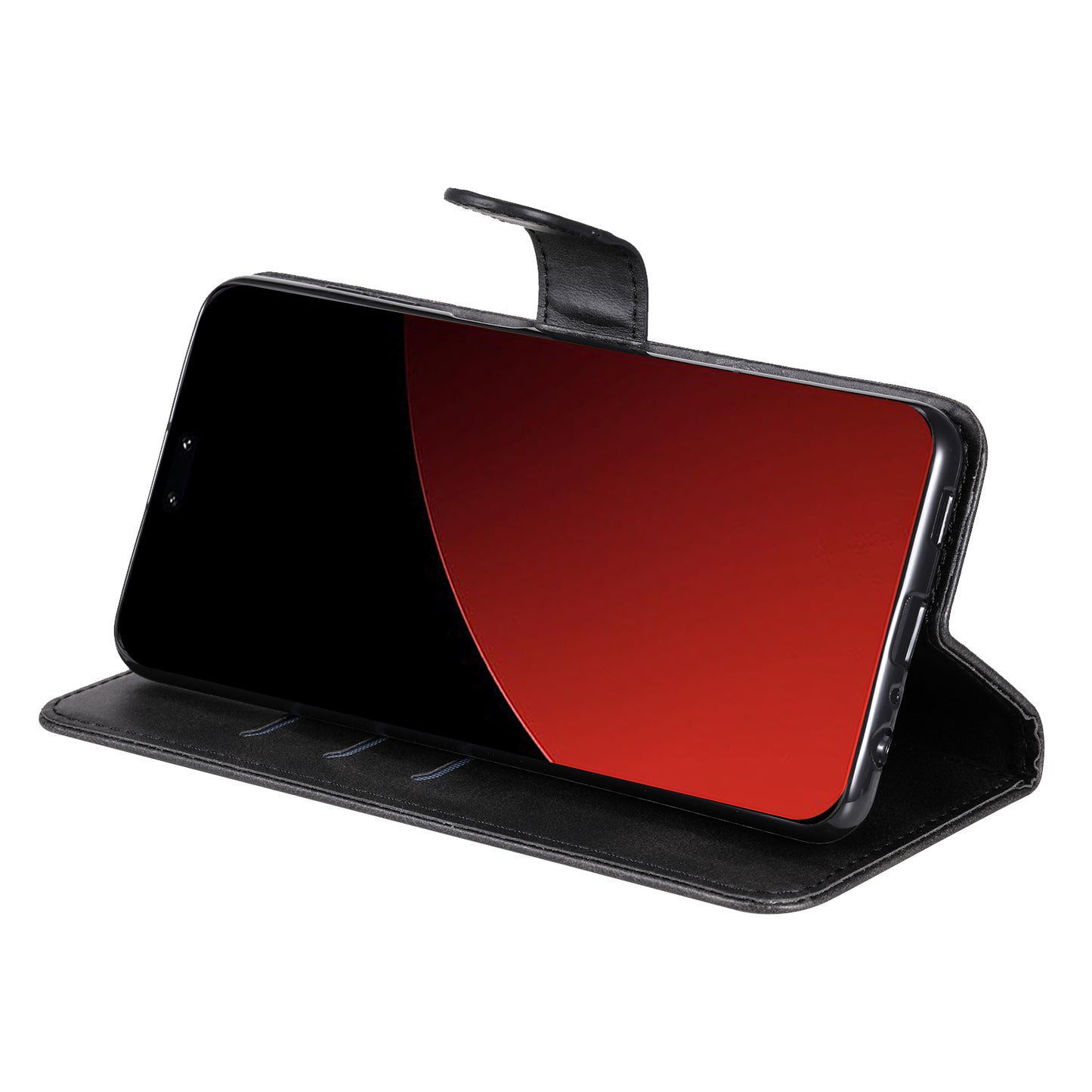 For Xiaomi Civi 4 Pro 5G Case Stand Calf Texture Anti-dust Phone Cover with Zipper Pocket - Black