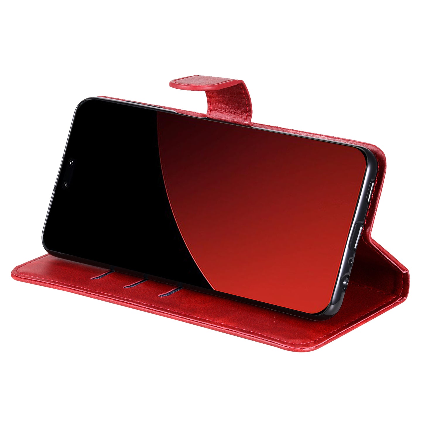 For Xiaomi Civi 4 Pro 5G Case Stand Calf Texture Anti-dust Phone Cover with Zipper Pocket - Red
