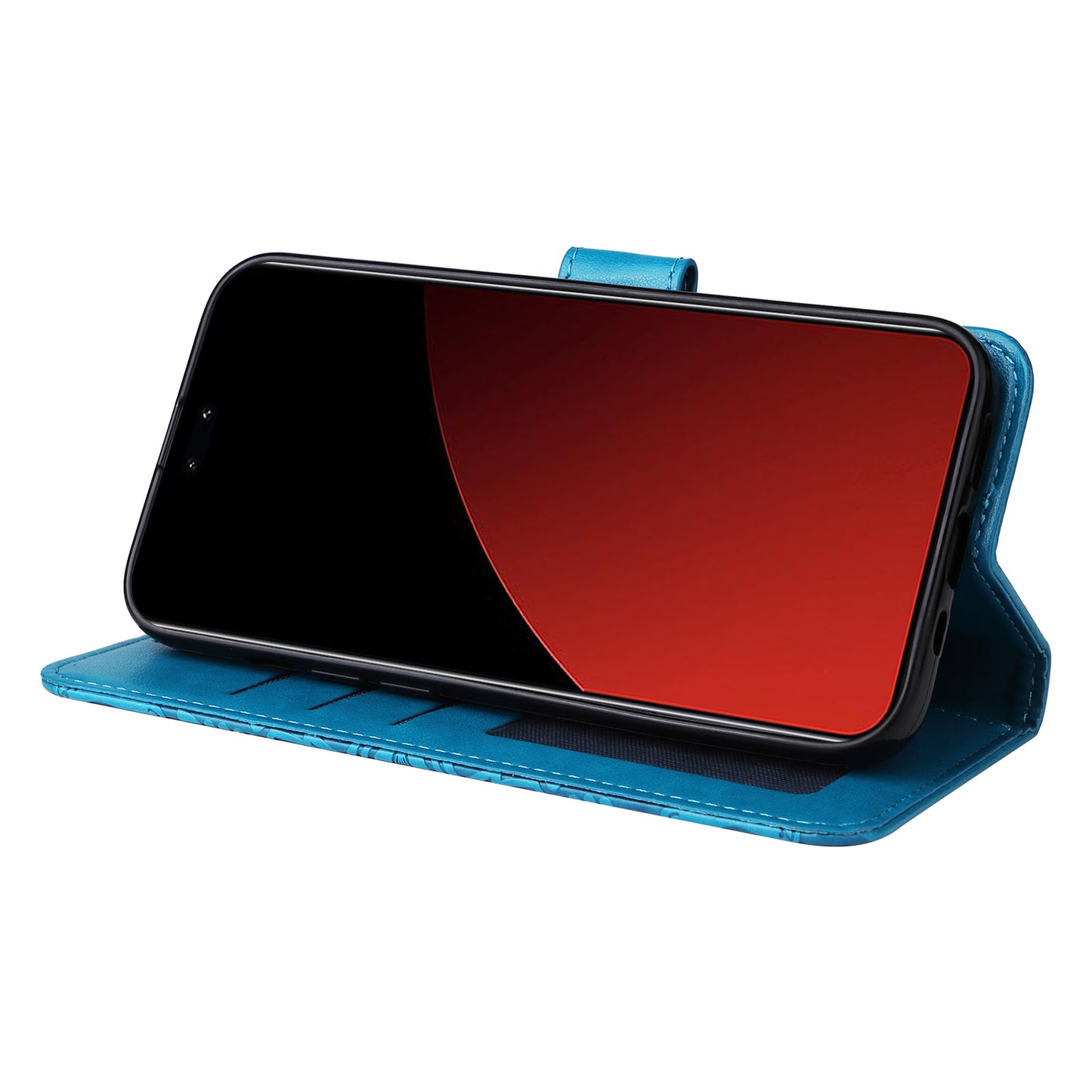 For Xiaomi Civi 4 Pro 5G Case Imprinted Sunflower Wallet Style Smart Phone Cover - Blue