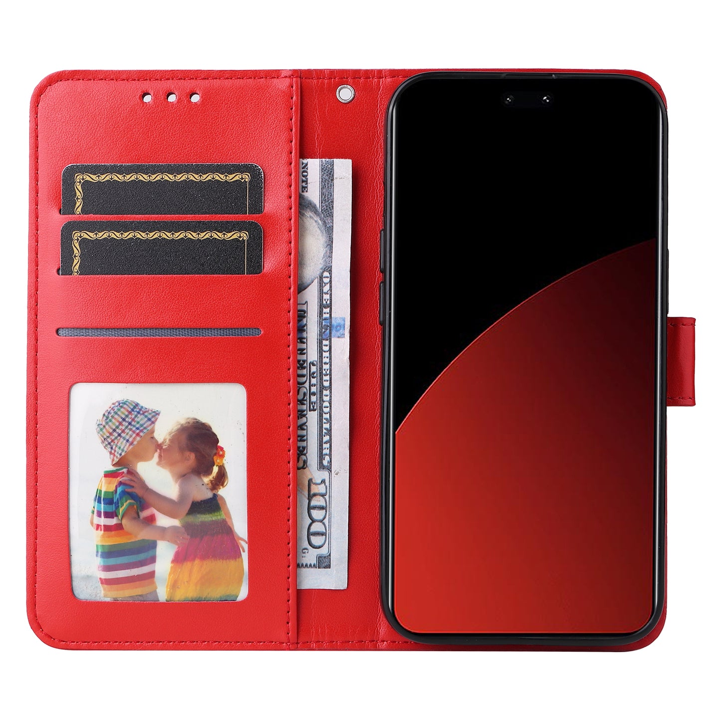 For Xiaomi Civi 4 Pro 5G Case Imprinted Sunflower Wallet Style Smart Phone Cover - Red