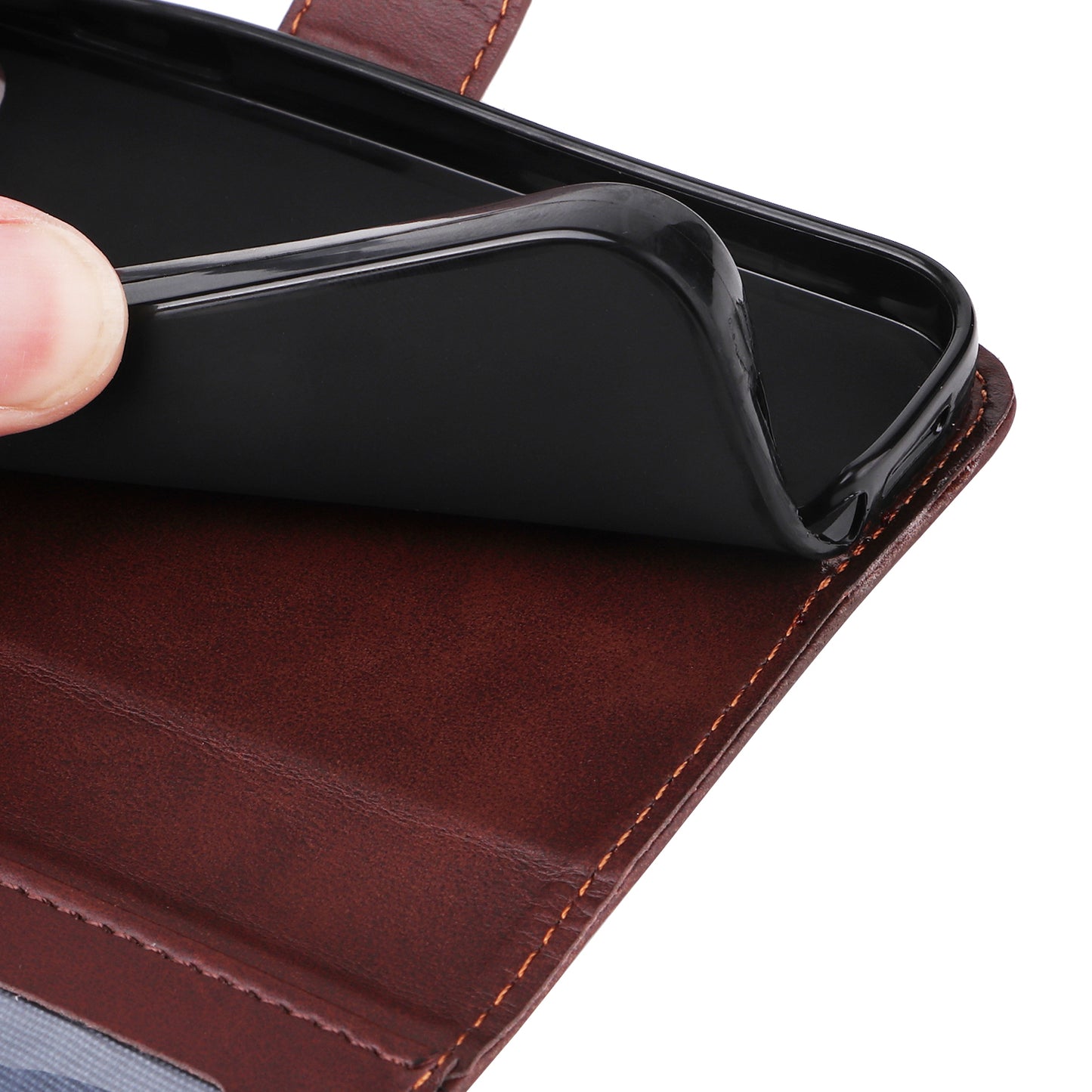 For Oppo A3 Pro 5G Case Leather Viewing Stand Mobile Phone Cover with Wrist Strap - Brown