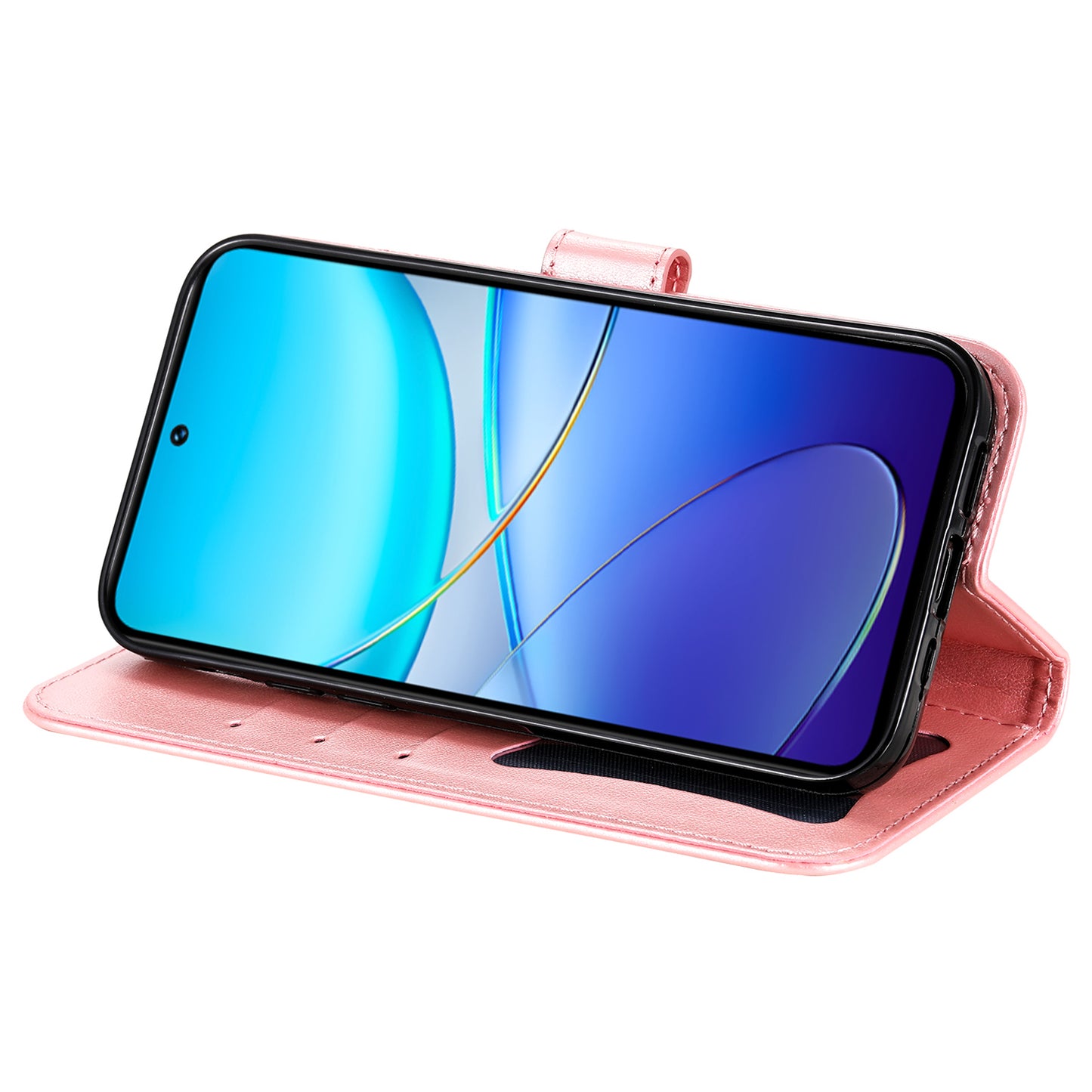 For vivo Y100 5G (Indonesia) / Y200e 5G / T3 5G / V30 Lite 4G Leather Wallet Case Flower Phone Cover - Pink