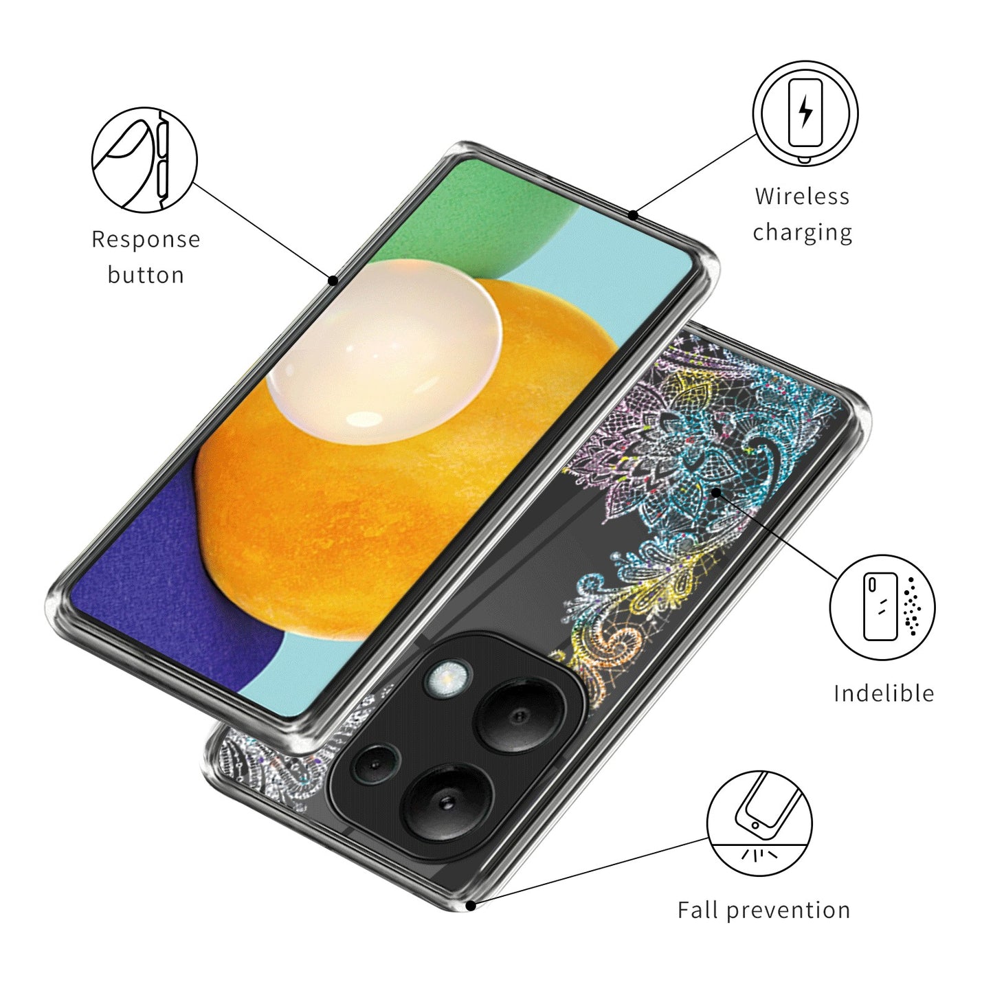 For Xiaomi Redmi Note 13 Pro 4G / Poco M6 Pro 4G Case Pattern Printed TPU Slim Phone Cover - Style B