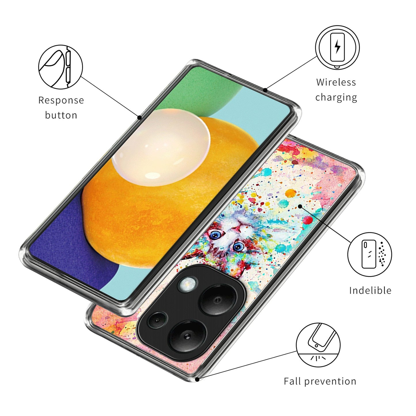 For Xiaomi Redmi Note 13 Pro 4G / Poco M6 Pro 4G Case Pattern Printed TPU Slim Phone Cover - Style D