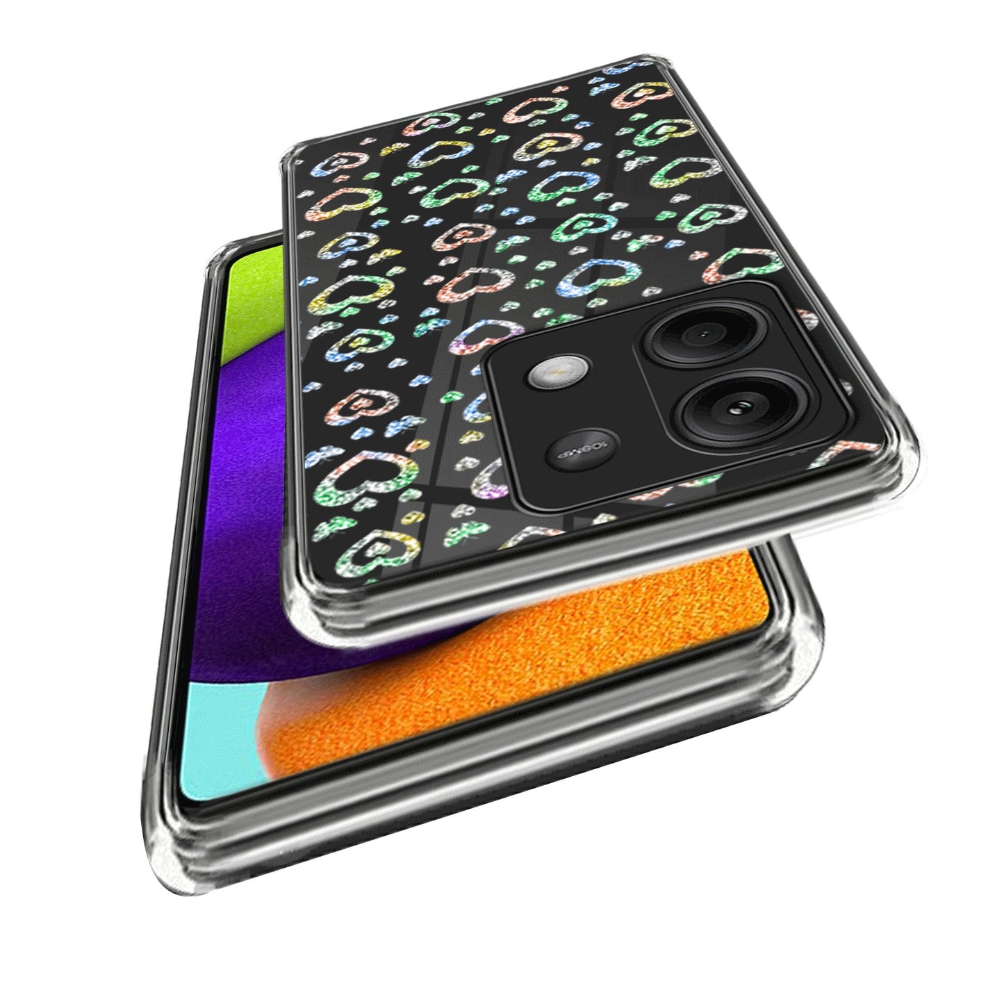 For Xiaomi Redmi Note 13 5G Case Pattern Printing Anti-scratch Phone TPU Cover - Heart Rainbow