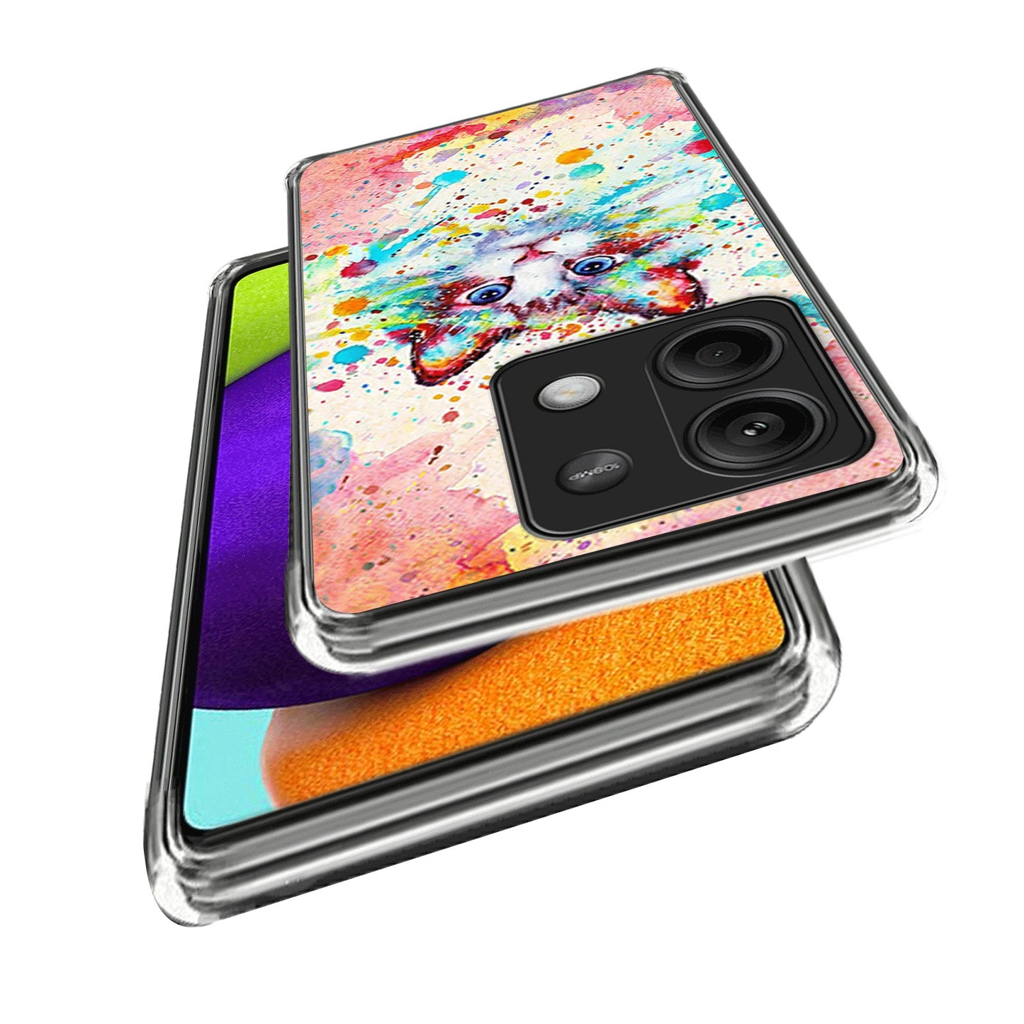For Xiaomi Redmi Note 13 5G Case Pattern Printing Anti-scratch Phone TPU Cover - Rainbow Cat Galaxy