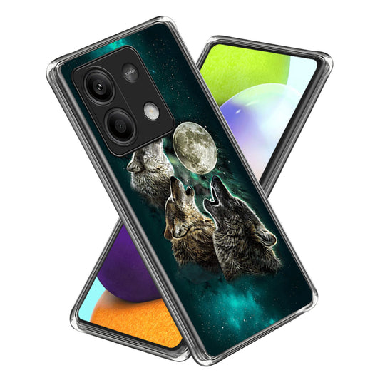 For Xiaomi Redmi Note 13 5G Case Pattern Printing Anti-scratch Phone TPU Cover - Wolf Pack Howling