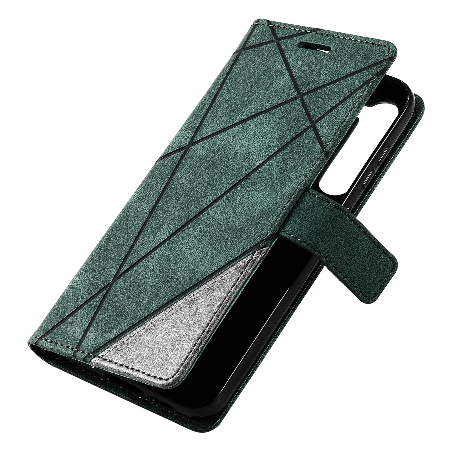 For Samsung Galaxy S23+ Case Phone Wallet Leather Cover Skin-touch Texture - Green