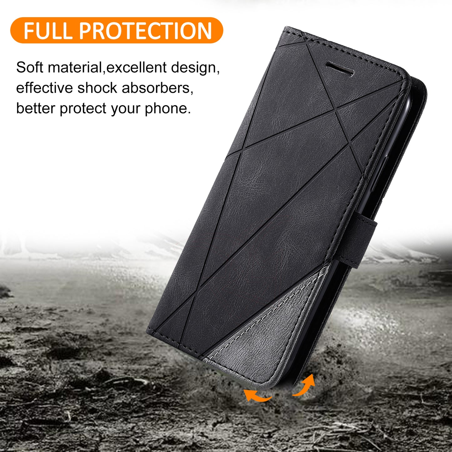 For Samsung Galaxy S23+ Case Phone Wallet Leather Cover Skin-touch Texture - Black
