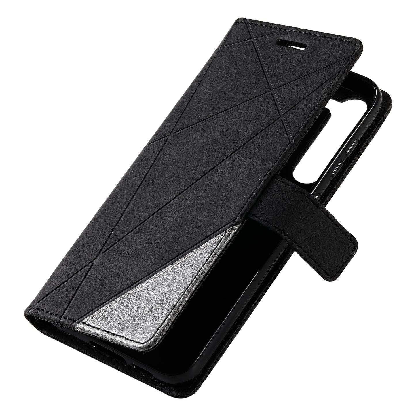 For Samsung Galaxy S23+ Case Phone Wallet Leather Cover Skin-touch Texture - Black
