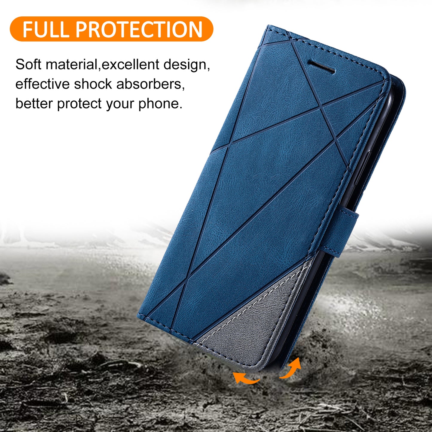 For Samsung Galaxy S24 Ultra Case PU Leather Skin-touch Phone Wallet Cover with Magnetic Clasp - Blue