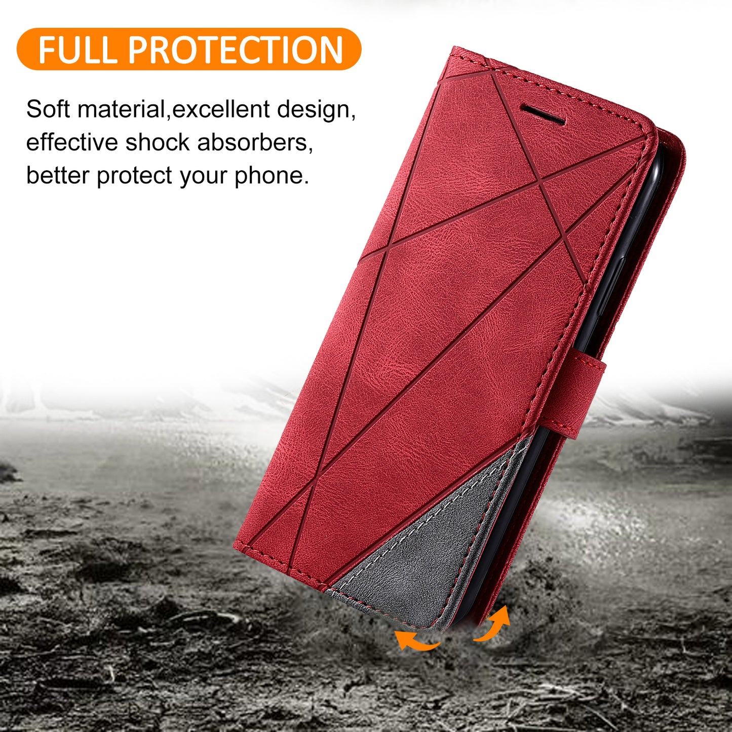 For Samsung Galaxy S24 Ultra Case PU Leather Skin-touch Phone Wallet Cover with Magnetic Clasp - Red