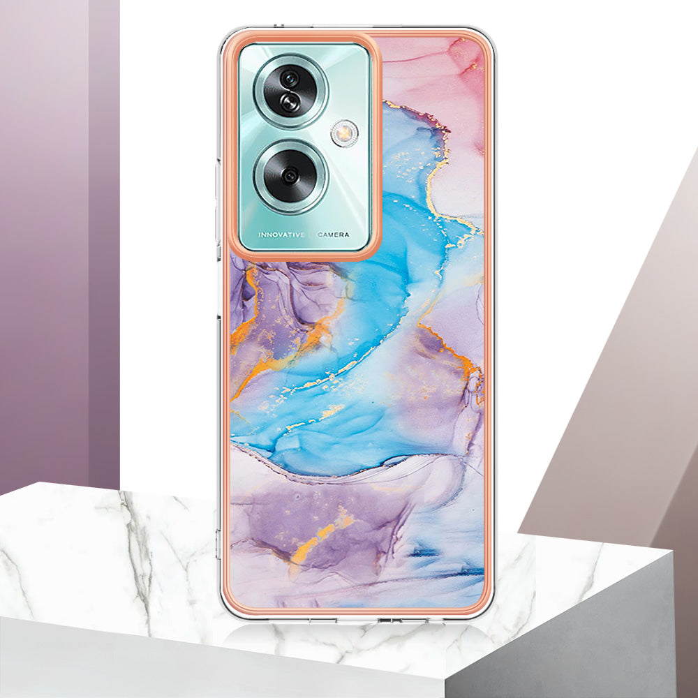 YB IMD Series-1 For Oppo A79 5G / A2 5G Electroplating Case Soft TPU Slim Phone Case - Milky Way Marble Blue