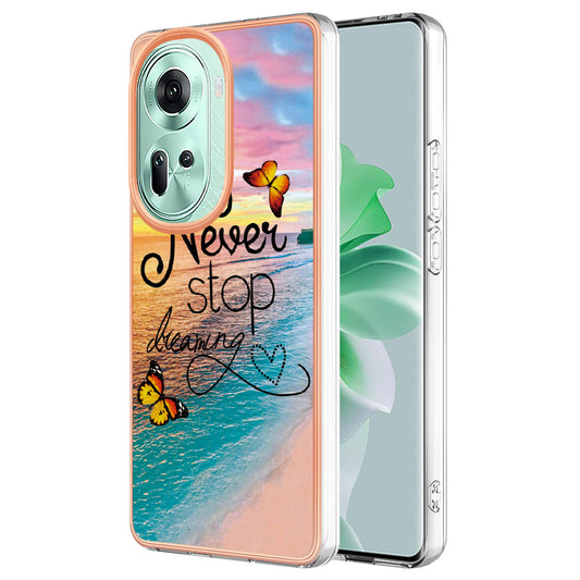 YB IMD Series-1 For Oppo Reno11 5G (Global) Case Electroplating Anti-Drop Soft TPU Phone Cover - Never Stop Dreaming