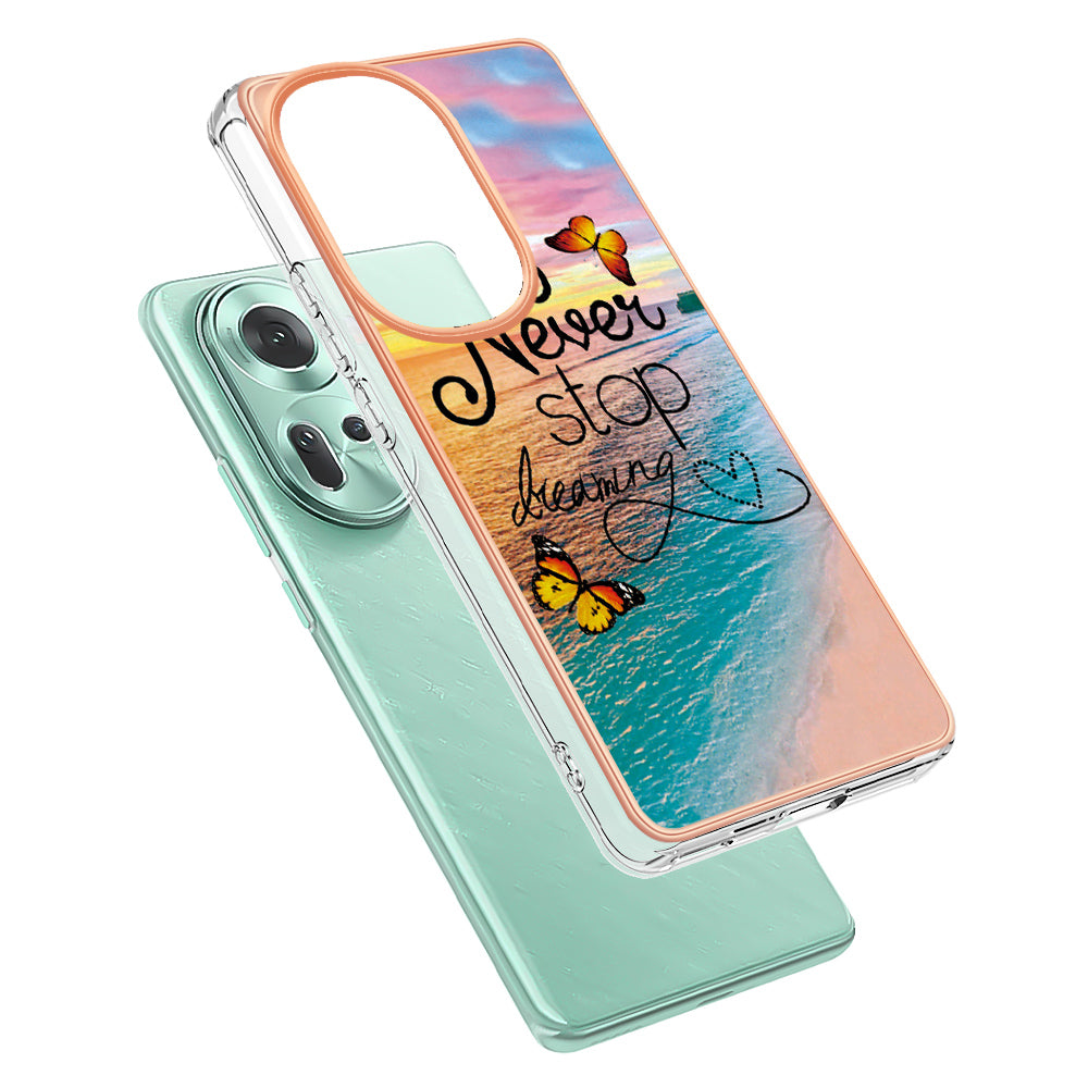 YB IMD Series-1 For Oppo Reno11 5G (Global) Case Electroplating Anti-Drop Soft TPU Phone Cover - Never Stop Dreaming