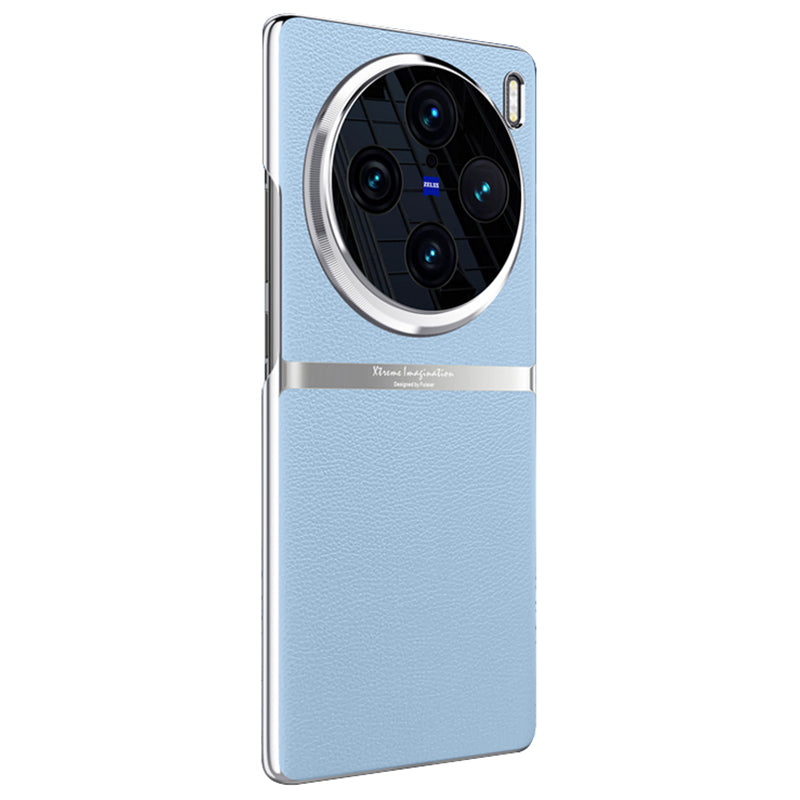 For vivo X100 Pro 5G Case Shockproof Acrylic + PC + PU Leather Phone Shell - Blue